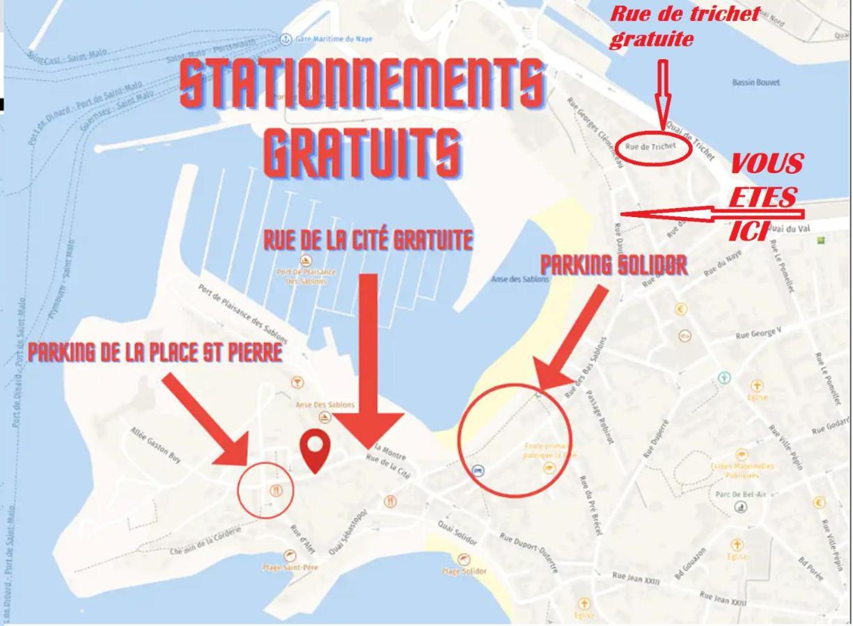 Appartement Saint Malo Vue Sur Mer Et Sur Intra Muros, Ferry, Plage Et Commerces A 50 M Exterior photo